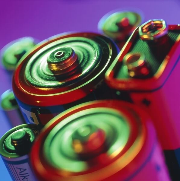 View of an assortment of batteries