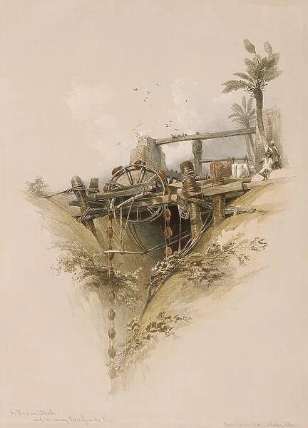 Water wheel in Nubia, 1830s C016  /  8979