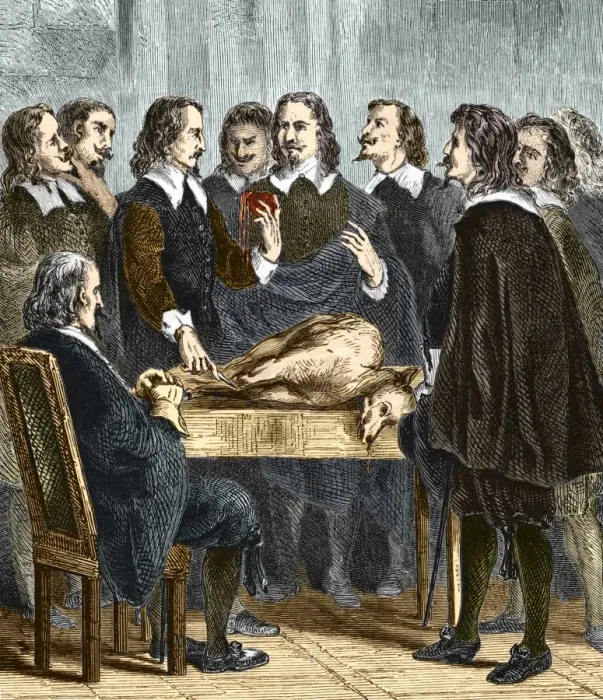 Framed Print : Print of William Harvey lecturing on circulation Framed Print : Print of William Harvey lecturing on circulation