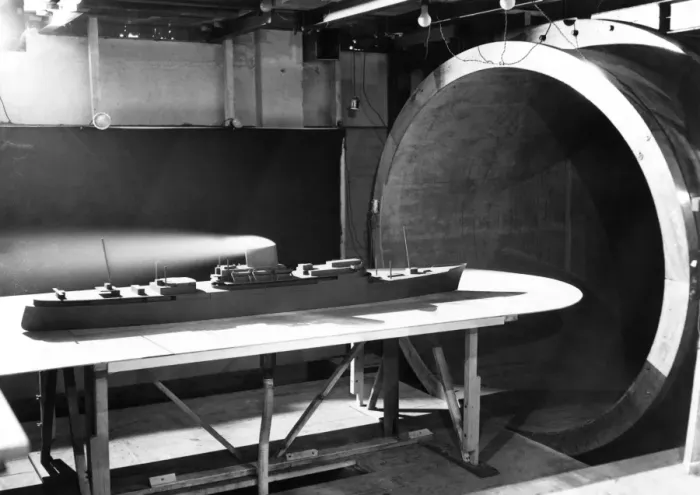 Framed Print : Wind Tunnel Ship Testing Print - 1952 Framed Print : Wind Tunnel Ship Testing Print - 1952