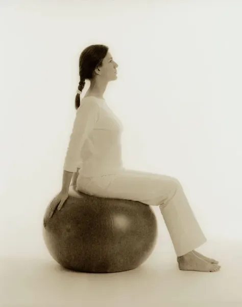 Woman Exercising with Exercise Ball Art Prints, Posters