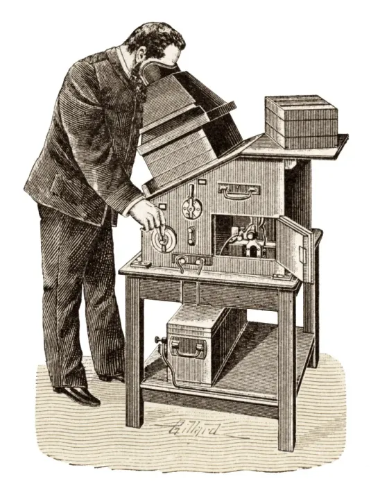Framed Print : 1895 X-ray Viewing Machine Print Framed Print : 1895 X-ray Viewing Machine Print