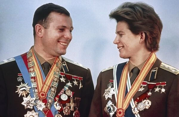 Yuri Gagarin and Valentina Tereshkova
