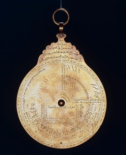 Zodiac on a brass astrolabe from the middle ages