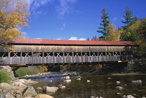 485-2752. The Albany covered bridge across a river