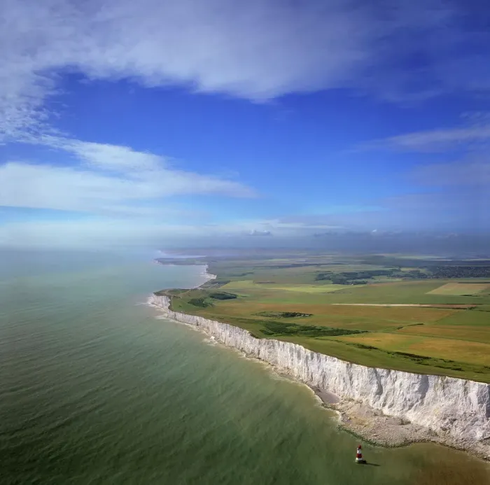 Framed Print : Aerial Image of Beachy Head Chalk Cliffs Print Framed Print : Aerial Image of Beachy Head Chalk Cliffs Print