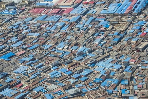 Aerial of an industrial settlement, China, Asia
