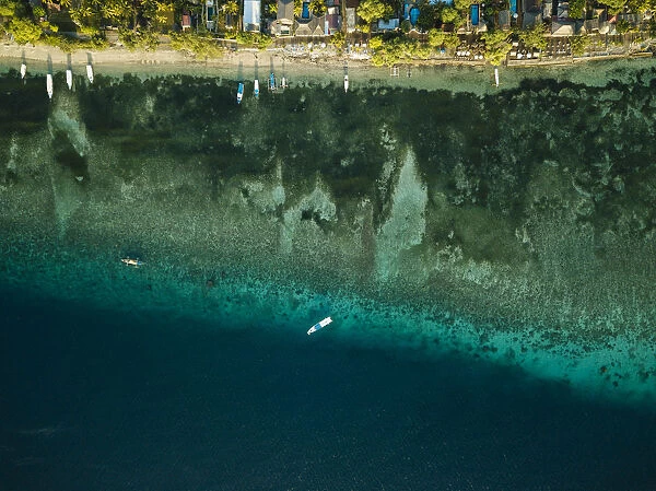 Aerial view of sea, Gili Air, Gili Islands, Lombok Region, Indonesia, Southeast Asia