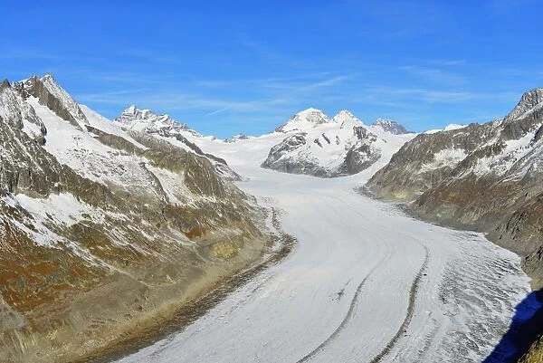 Aletsch glacier, Monch, 4107m, and Trugbe, Jungfrau-Aletsch, UNESCO World Heritage Site