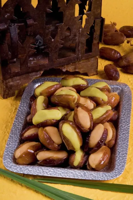 Framed Print : Arabic Print: Dates Stuffed with Almond Paste Framed Print : Arabic Print: Dates Stuffed with Almond Paste