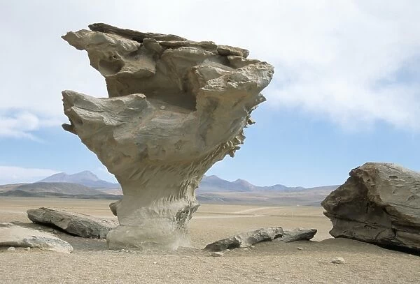 Arbol de Piedra, wind eroded rock near Laguna Colorada, Southwest Highlands