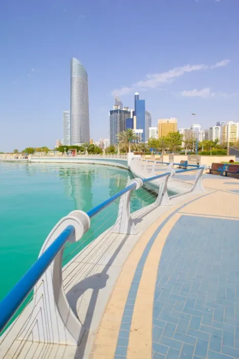 Framed Print : Contemporary architecture Print along Abu Dhabi's Corniche Framed Print : Contemporary architecture Print along Abu Dhabi's Corniche
