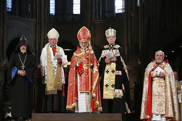Armenian Catholic celebration in Paris cathedral, Paris, France, Europe