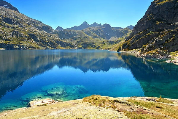 Artouste lake in Osseau valley, Pyrenees-Atlantiques, France, Europe
