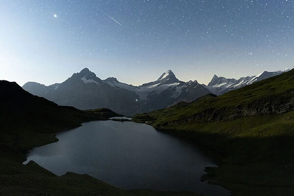 Bachalpsee lake under the starry night sky, Grindelwald, Jungfrau Region