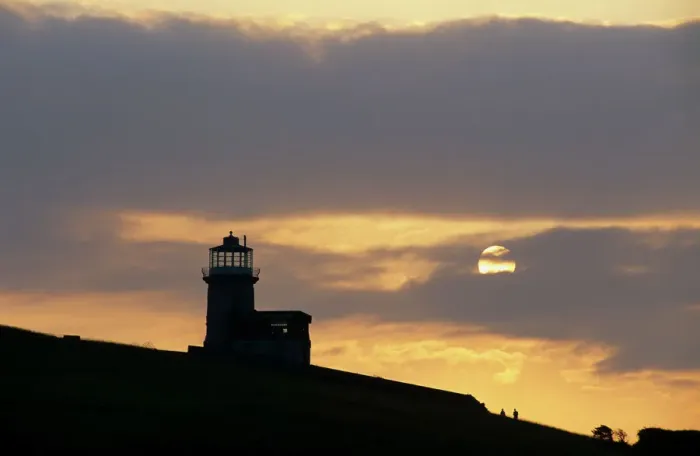 Framed Print : Belle Tout Lighthouse Print at Sunset Framed Print : Belle Tout Lighthouse Print at Sunset