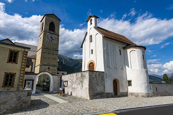 The Benedictine Convent of St. John in Mustair, UNESCO World Heritage Site, Swiss Alps
