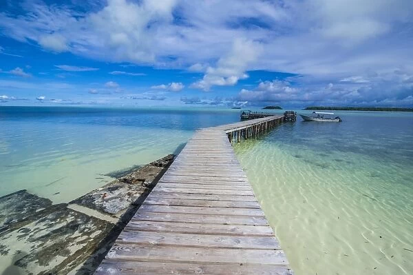 Boat pier on Carp island, one of the Rock islands, Palau, Central Pacific, Pacific