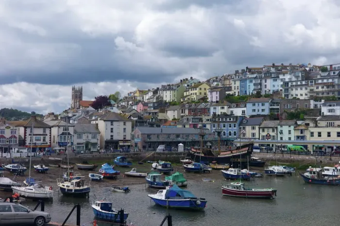 Framed Print : Brixham Harbour Print, Devon, England Framed Print : Brixham Harbour Print, Devon, England