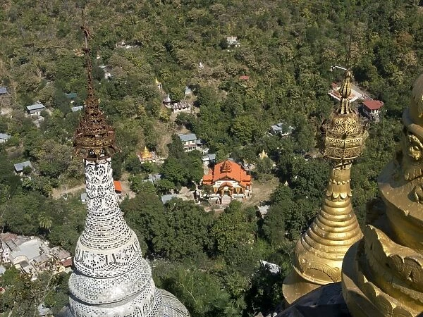 Buddhist temples of Mount Popa near Bagan, Myanmar (Burma), Asia
