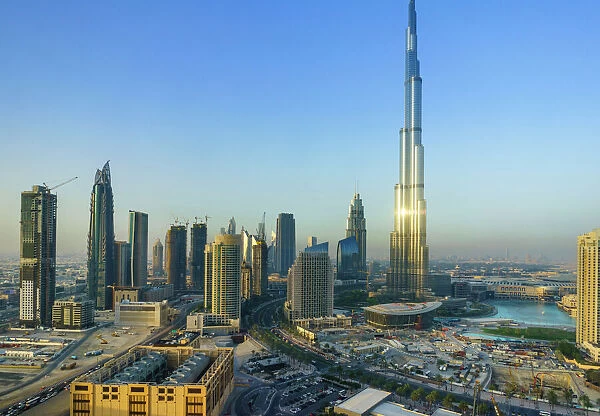 Burj Khalifa and Downtown Dubai, Dubai, United Arab Emirates, Middle East