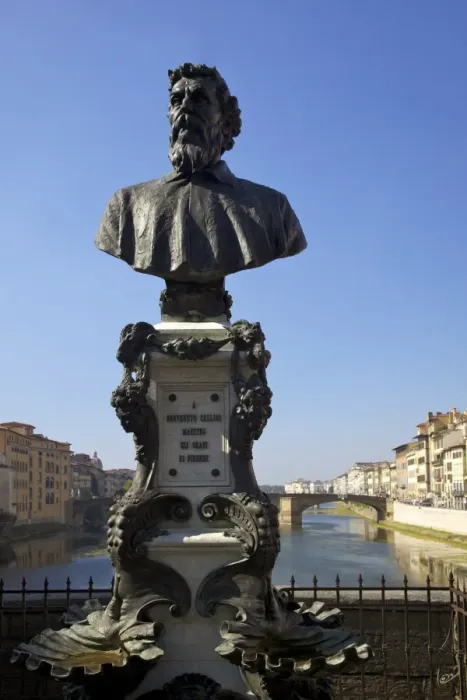 Framed Print : Bust of Benvenuto Cellini Print, Ponte Vecchio, Florence Framed Print : Bust of Benvenuto Cellini Print, Ponte Vecchio, Florence