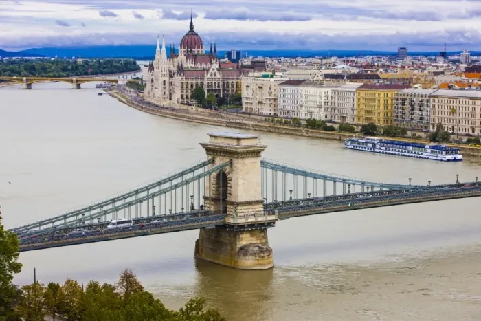 Framed Print : Chain Bridge Print over the River Danube Framed Print : Chain Bridge Print over the River Danube