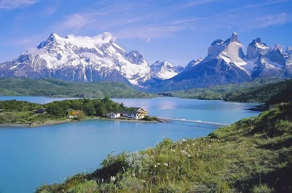 Chile, Patagonia, Torres Del Paine National Park From Lago Pehoe With Hosteria