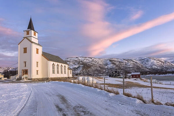 Church of Hillesoy, Brensholmen, Troms county, Norway, Scandinavia, Europe