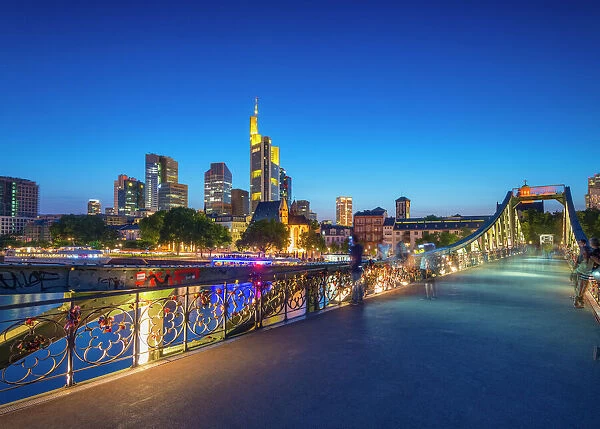 City skyline across River Main, Frankfurt am Main, Hesse, Germany, Europe
