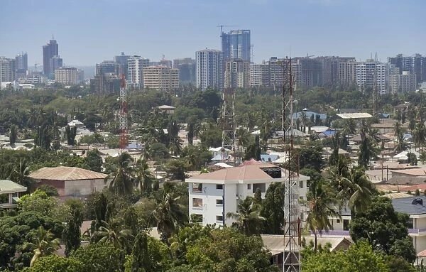 City skyline from suburbs, Dar es Salaam, Tanzania, East Africa, Africa