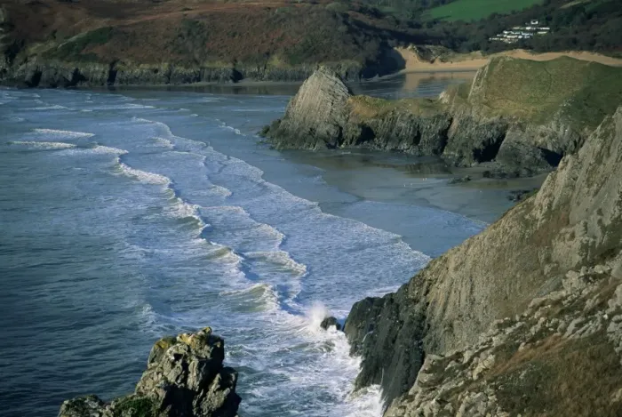 Framed Print : Three Cliffs Bay Print, Wales Landscape Framed Print : Three Cliffs Bay Print, Wales Landscape
