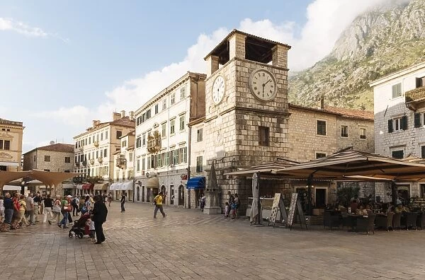 Clock Tower, Stari Grad (Old Town) of Kotor, Bay of Kotor, Montenegro, Europe