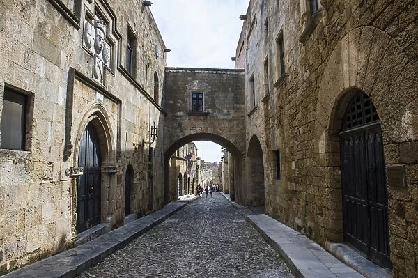 The cobblestoned Street of the Knights, the Medieval Old Town, UNESCO World Heritage Site