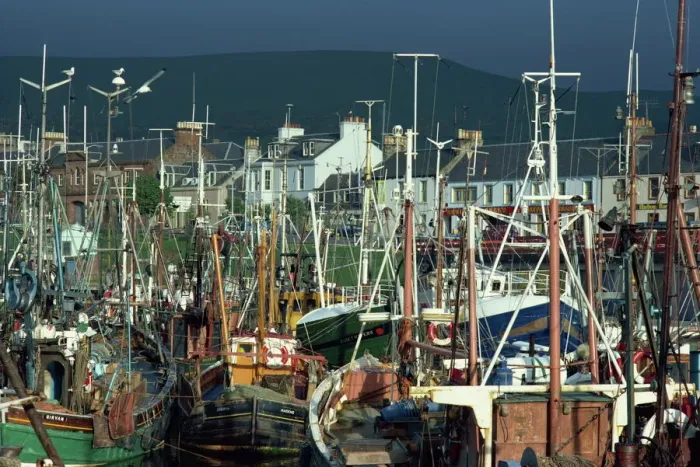 Framed Print : Crowded harbour at Girvan Print