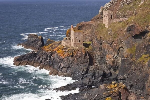 The Crown engine houses near to Botallack, UNESCO World Heritage Site, Cornwall, England, United Kingdom, Europe