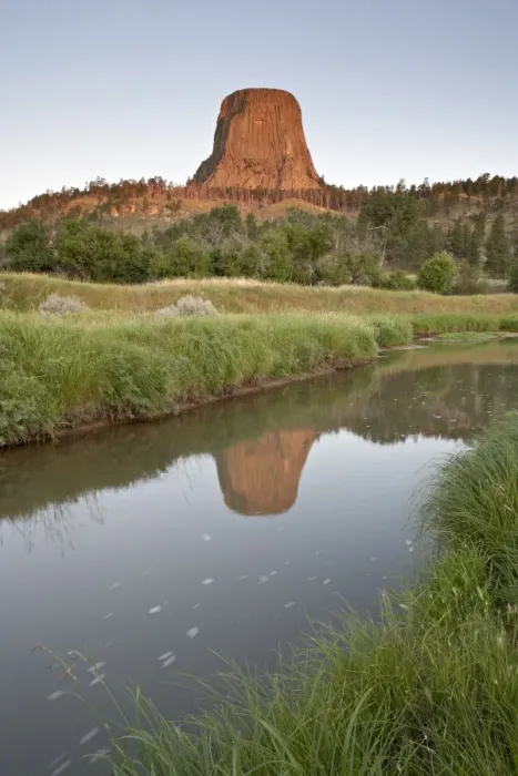 Framed Print : Devils Tower Print, Reflected in a Stream Framed Print : Devils Tower Print, Reflected in a Stream