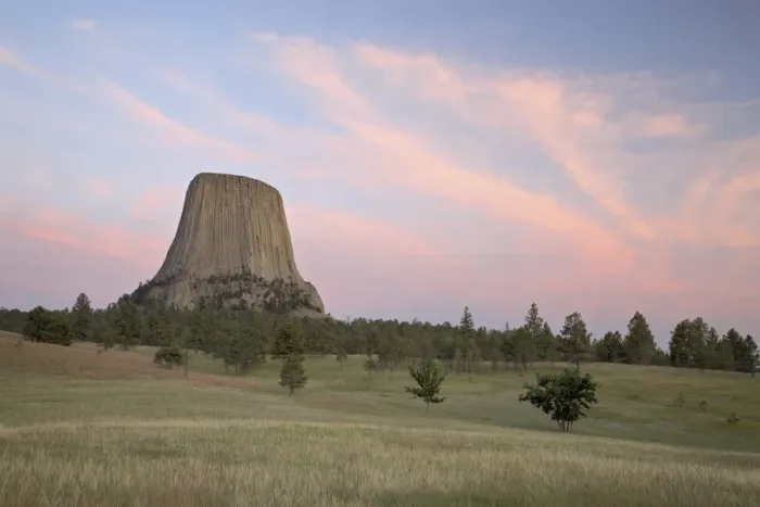 Framed Print : Devils Tower at Sunset Print