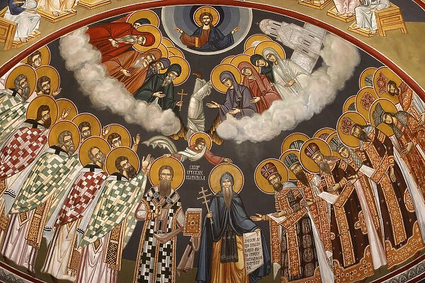 Dome fresco, St. Sava church, Beograd (Belgrade), Serbia, Europe