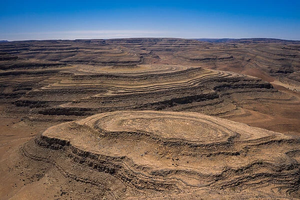 A drone shot of the Fish River Canyon, the second largest canyon in the world, Namibia
