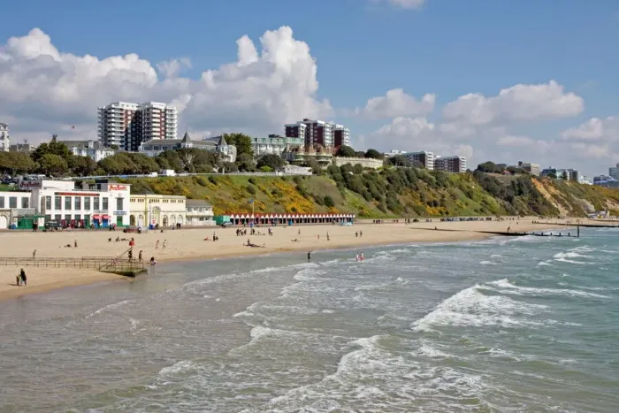 Framed Print : East Cliffs and Beach Print, Bournemouth Framed Print : East Cliffs and Beach Print, Bournemouth