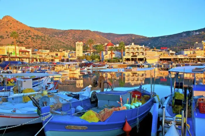 Framed Print : Elounda Harbour Print, Crete, Greek Islands Framed Print : Elounda Harbour Print, Crete, Greek Islands