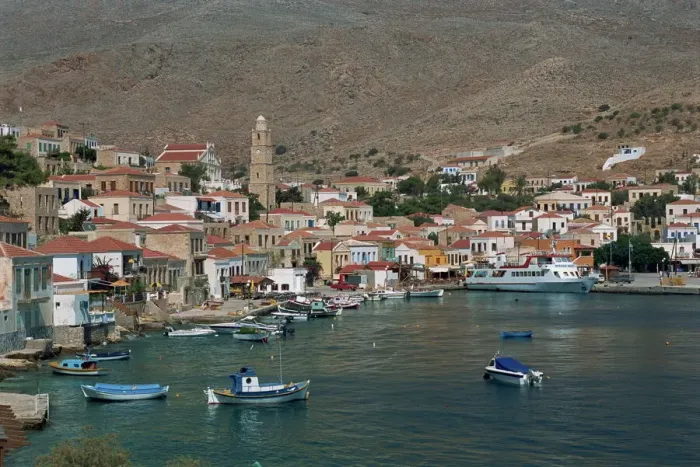 Framed Print : Chalki Emborio Print Framed Print : Chalki Emborio Print