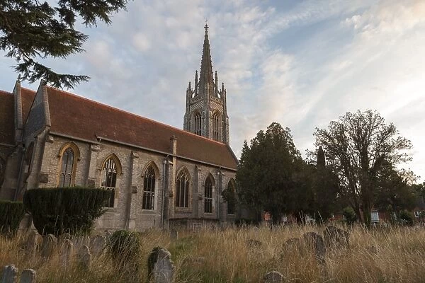 Evening light sets over All Saints Church, Marlow, Buckinghamshire, England, United Kingdom, Europe