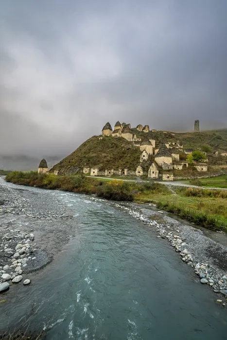 Framed Print : Print of Dargavs ancient structures in North Ossetia, Russia Framed Print : Print of Dargavs ancient structures in North Ossetia, Russia