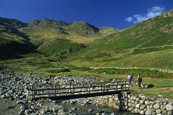 Footbridge over Oxendale Beck near Crinkle Crags, Lake District National Park