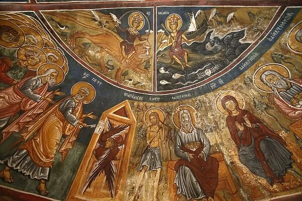 Frescoes, Panagia tis Asinou Byzantine church, Nikitari, Cyprus, Europe