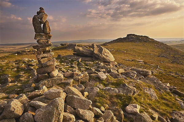 Granite boulders on the summit of Rough Tor, one of the highest points of Bodmin Moor