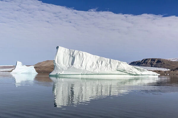 Grounded icebergs calved from nearby glacier in Makinson Inlet, Ellesmere Island, Nunavut