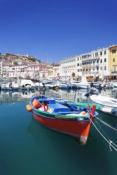 Harbour with fishing boats, Portoferraio, Island of Elba, Livorno Province, Tuscany